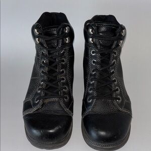 Harley Davidson Women's Tyler Black Leather Lace Up Motorcycle Boots Size 8.5